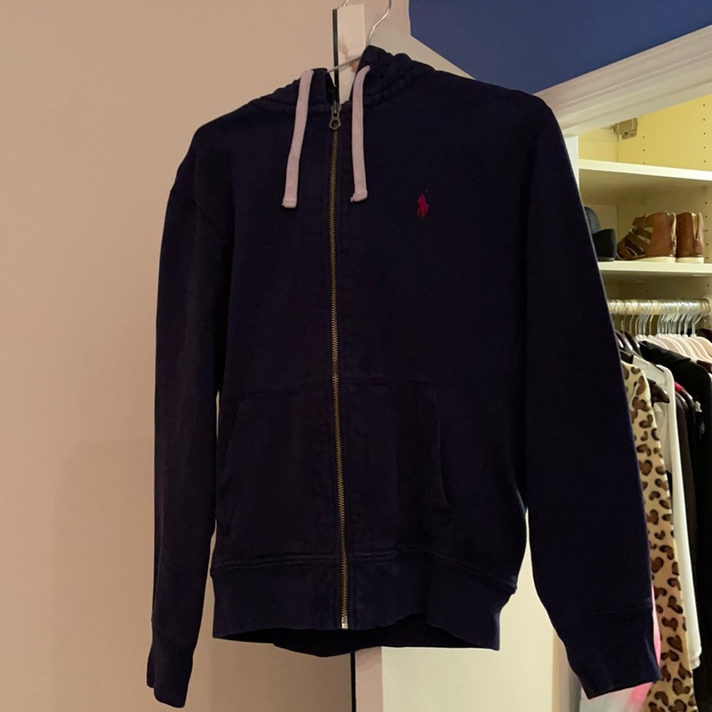 Polo Ralph Lauren navy red pony hoodie size M